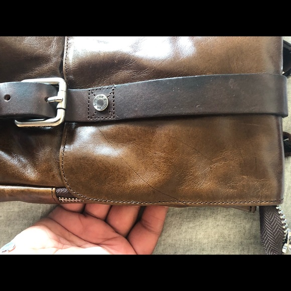 Rudsak Distressed Brown Leather Messenger Bag - Picture 14 of 16